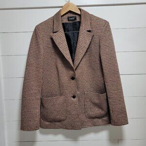 Vintage Catalina Black & Rust Mini Plaid Blazer Women's sz 12